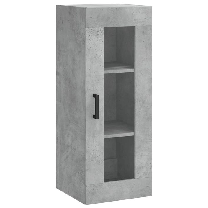 Buffet haut Gris béton 34,5x34x180 cm Bois d'ingénierie - Photo n°5