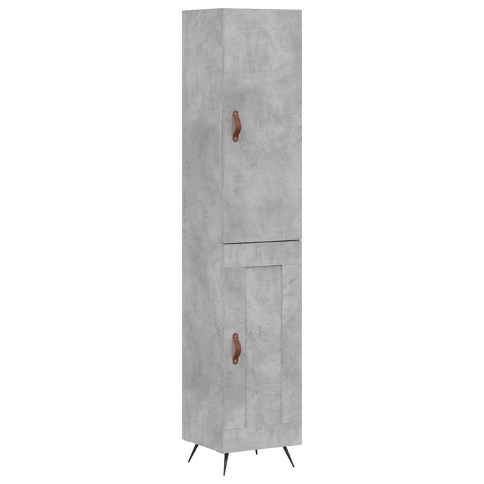 Buffet haut Gris béton 34,5x34x180 cm Bois d'ingénierie - Photo n°1