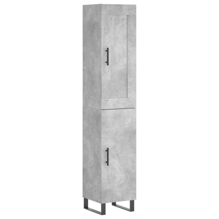 Buffet haut Gris béton 34,5x34x180 cm Bois d'ingénierie - Photo n°1