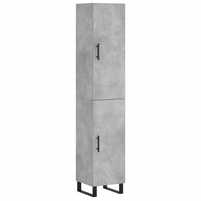 Buffet haut Gris béton 34,5x34x180 cm Bois d'ingénierie - Photo n°1