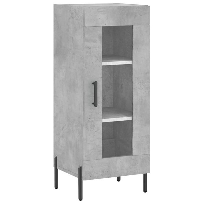 Buffet haut Gris béton 34,5x34x180 cm Bois d'ingénierie - Photo n°5