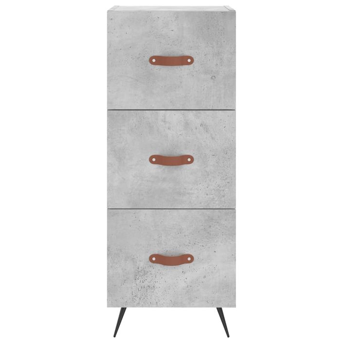 Buffet haut Gris béton 34,5x34x180 cm Bois d'ingénierie - Photo n°6