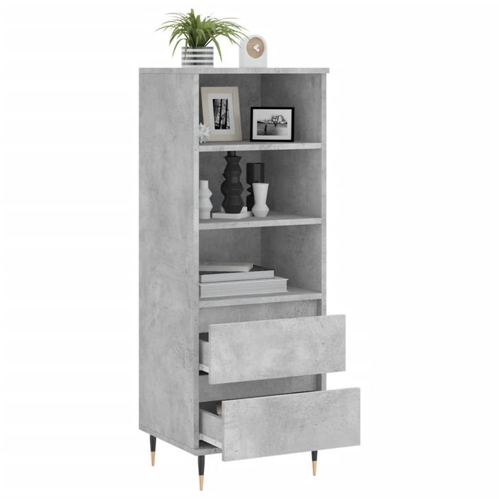 Buffet haut Gris béton 40x36x110 cm Bois d'ingénierie - Photo n°4