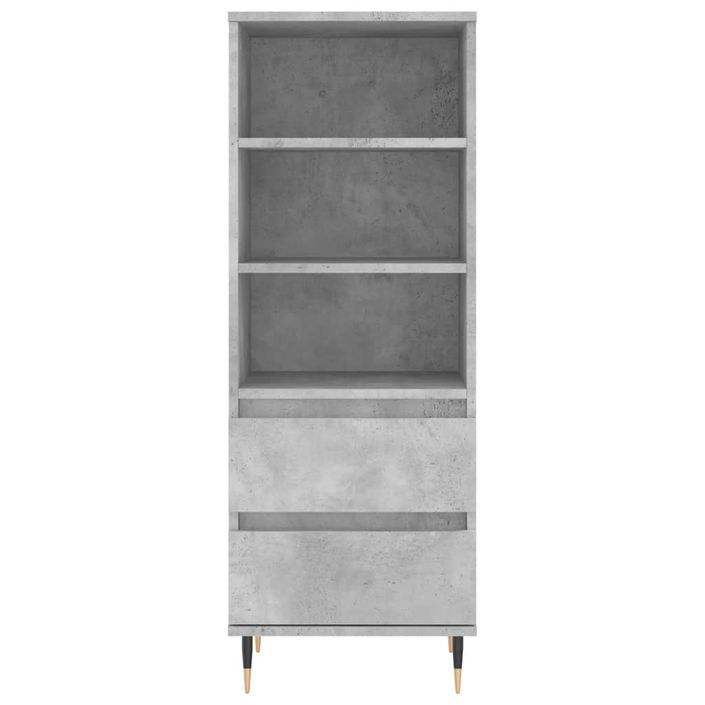 Buffet haut Gris béton 40x36x110 cm Bois d'ingénierie - Photo n°5