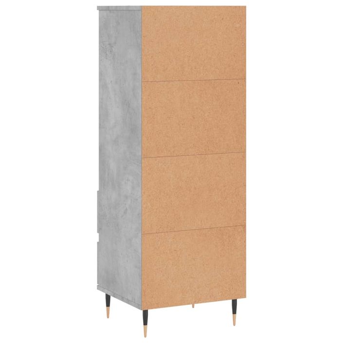 Buffet haut Gris béton 40x36x110 cm Bois d'ingénierie - Photo n°8