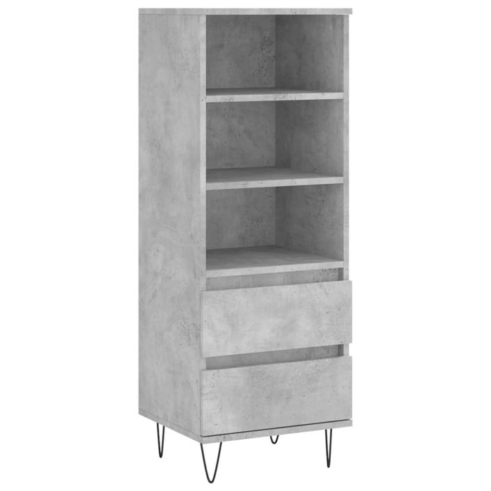 Buffet haut Gris béton 40x36x110 cm Bois d'ingénierie - Photo n°1