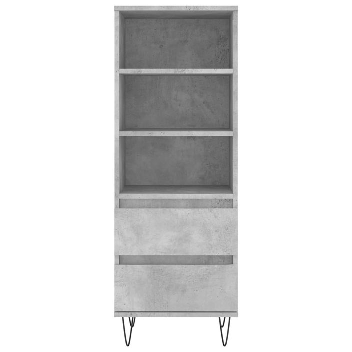 Buffet haut Gris béton 40x36x110 cm Bois d'ingénierie - Photo n°5