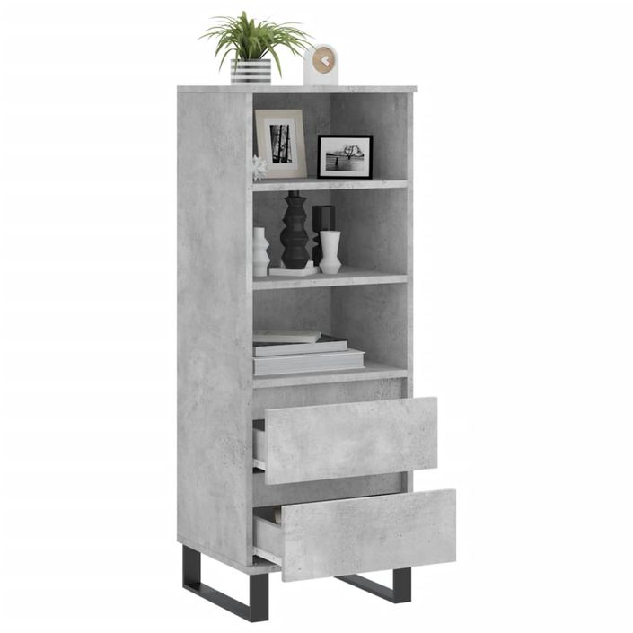 Buffet haut Gris béton 40x36x110 cm Bois d'ingénierie - Photo n°4