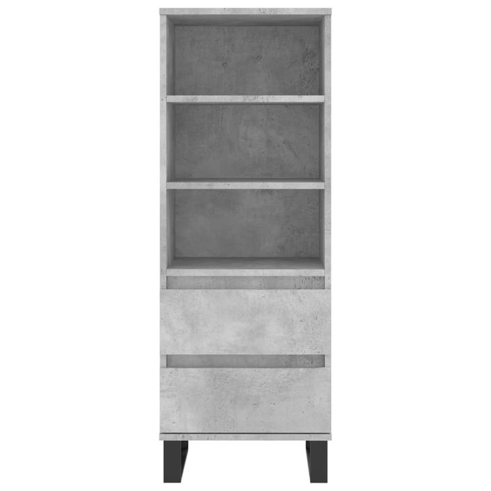 Buffet haut Gris béton 40x36x110 cm Bois d'ingénierie - Photo n°5