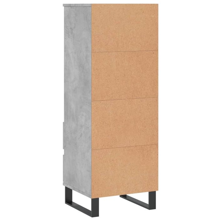 Buffet haut Gris béton 40x36x110 cm Bois d'ingénierie - Photo n°8