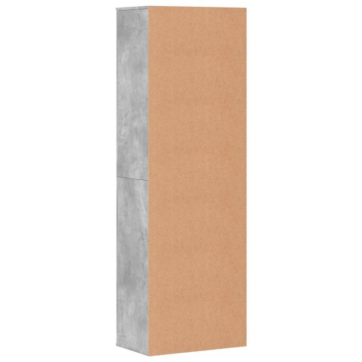 Buffet haut gris béton 60x35x180 cm bois d'ingénierie - Photo n°5