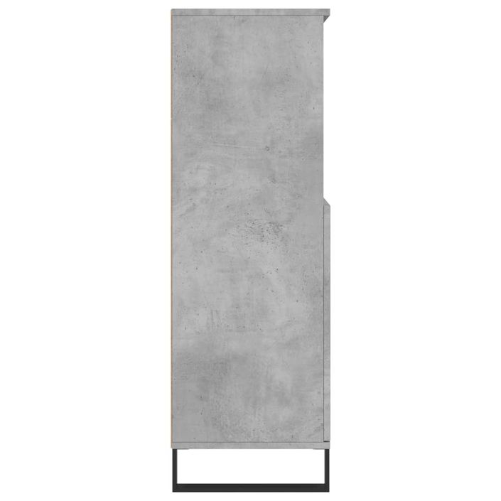 Buffet haut Gris béton 60x36x110 cm Bois d'ingénierie - Photo n°7