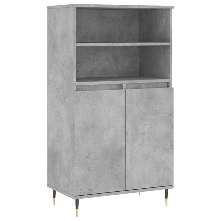 Buffet haut Gris béton 60x36x110 cm Bois d'ingénierie - Photo n°1