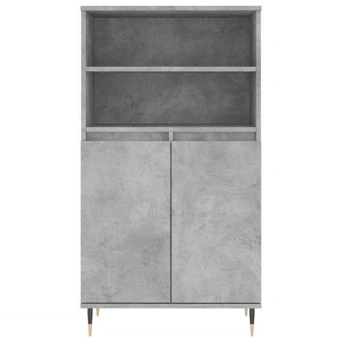 Buffet haut Gris béton 60x36x110 cm Bois d'ingénierie - Photo n°6