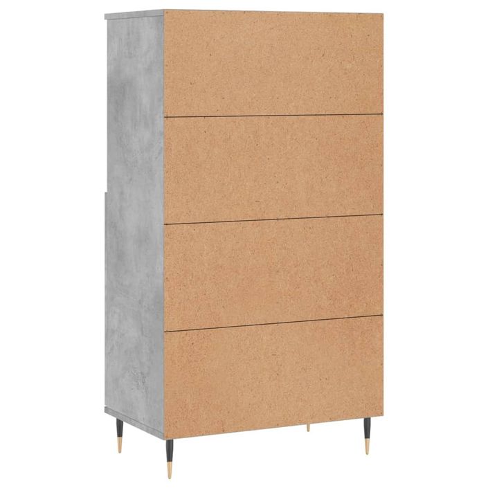 Buffet haut Gris béton 60x36x110 cm Bois d'ingénierie - Photo n°8