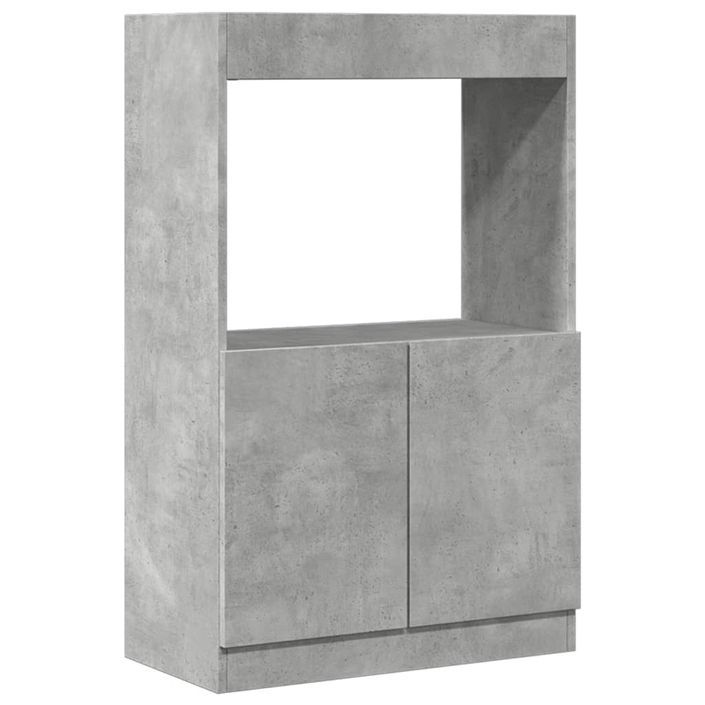 Buffet haut gris béton 63x33x100 cm bois d'ingénierie - Photo n°2