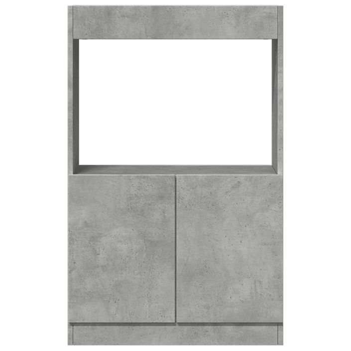 Buffet haut gris béton 63x33x100 cm bois d'ingénierie - Photo n°5