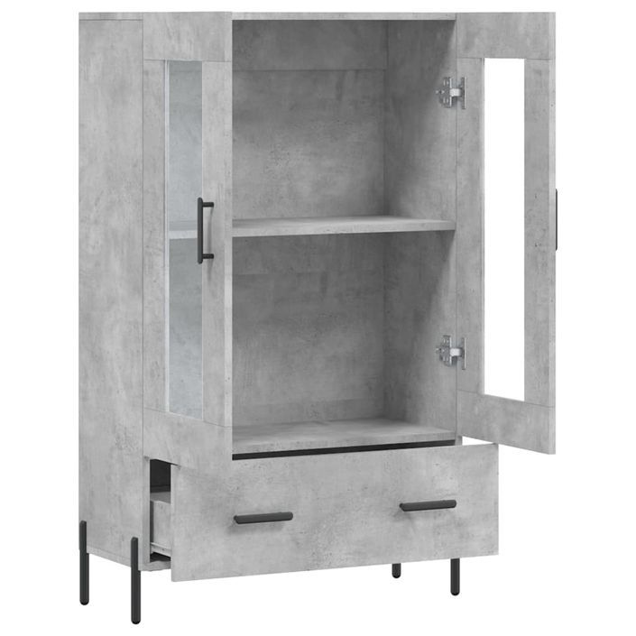 Buffet haut gris béton 69,5x31x115 cm bois d'ingénierie - Photo n°5