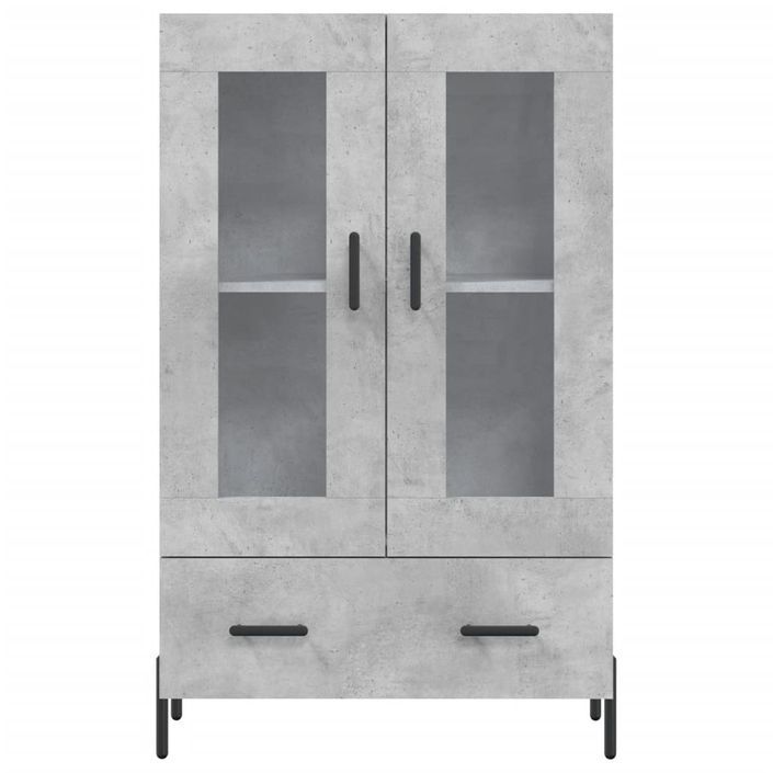 Buffet haut gris béton 69,5x31x115 cm bois d'ingénierie - Photo n°6