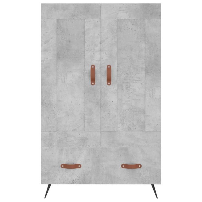 Buffet haut gris béton 69,5x31x115 cm bois d'ingénierie - Photo n°5