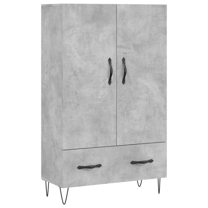 Buffet haut gris béton 69,5x31x115 cm bois d'ingénierie - Photo n°1