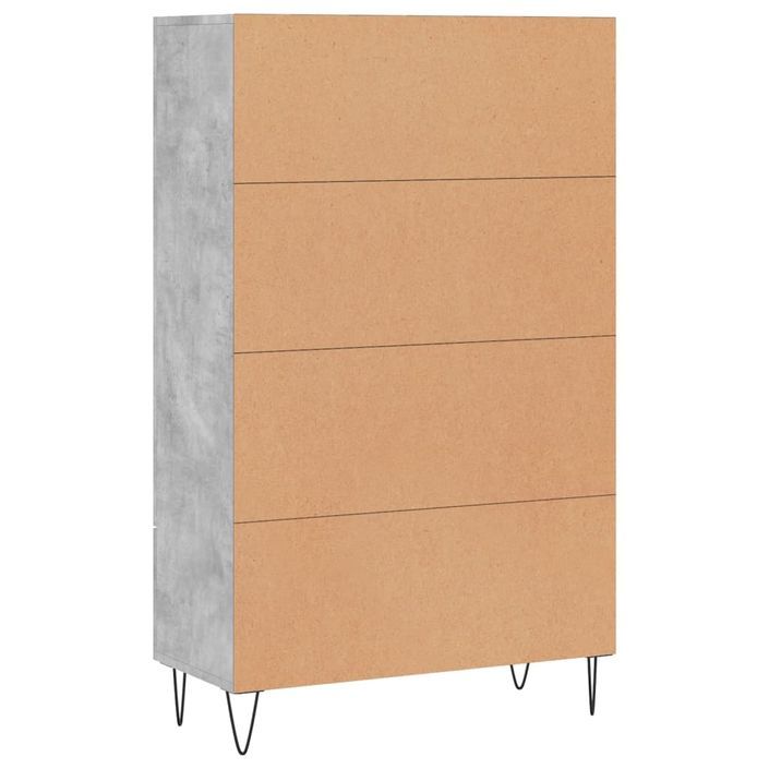 Buffet haut gris béton 69,5x31x115 cm bois d'ingénierie - Photo n°8