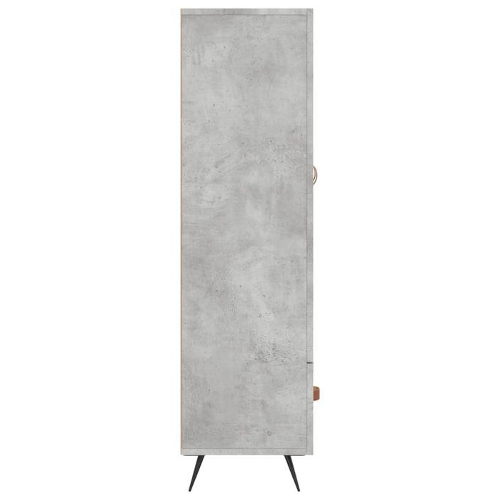 Buffet haut gris béton 69,5x31x115 cm bois d'ingénierie - Photo n°7