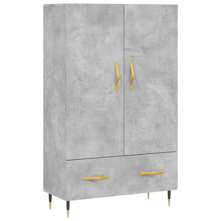 Buffet haut gris béton 69,5x31x115 cm bois d'ingénierie - Photo n°1