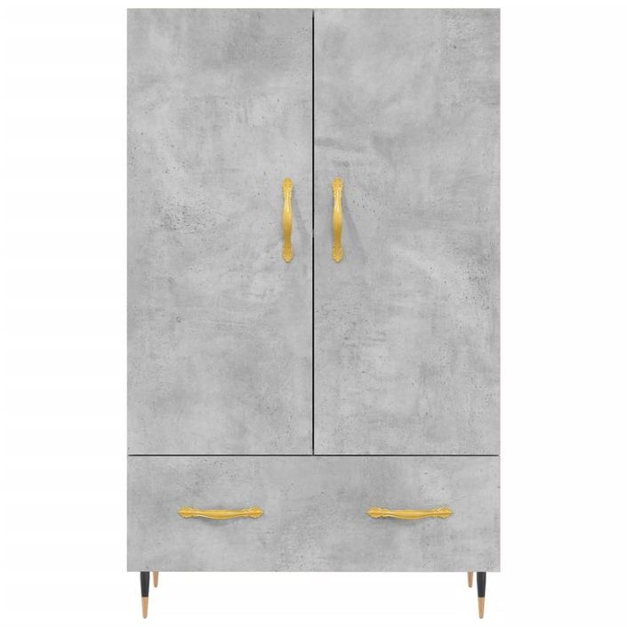 Buffet haut gris béton 69,5x31x115 cm bois d'ingénierie - Photo n°6