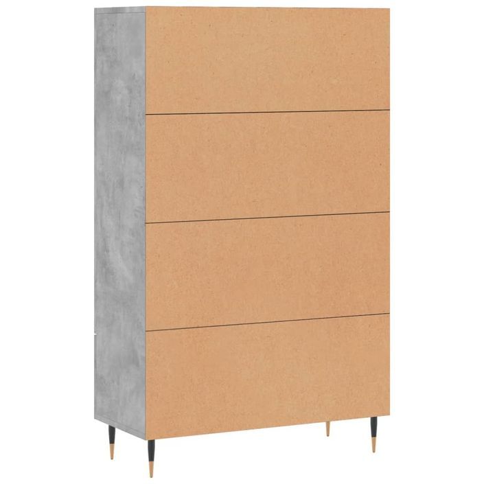 Buffet haut gris béton 69,5x31x115 cm bois d'ingénierie - Photo n°8