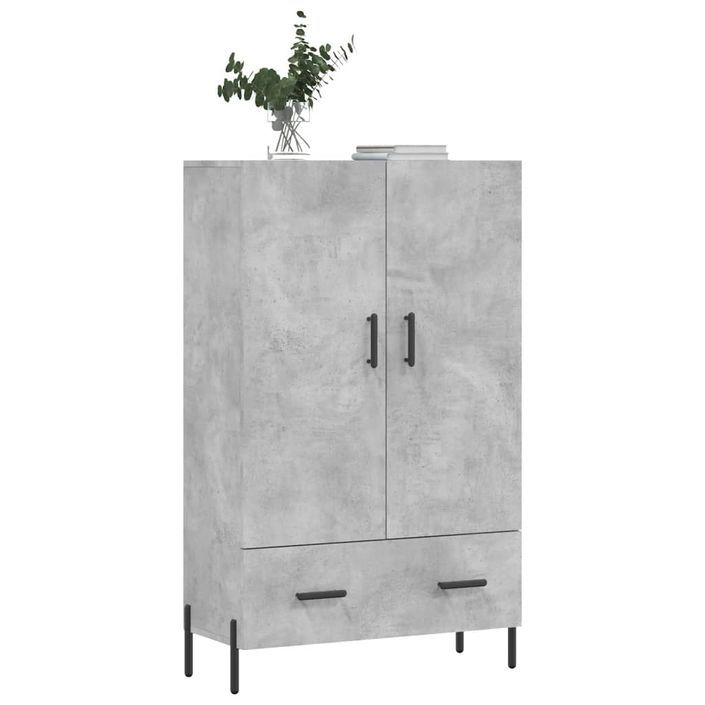 Buffet haut gris béton 69,5x31x115 cm bois d'ingénierie - Photo n°3