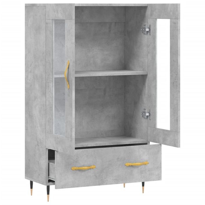 Buffet haut gris béton 69,5x31x115 cm bois d'ingénierie - Photo n°5