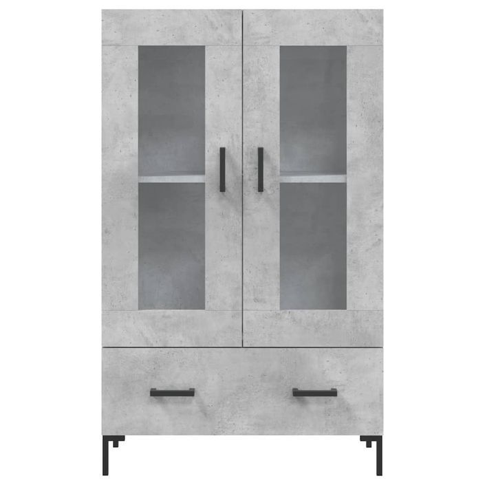 Buffet haut gris béton 69,5x31x115 cm bois d'ingénierie - Photo n°6