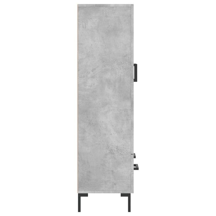 Buffet haut gris béton 69,5x31x115 cm bois d'ingénierie - Photo n°7