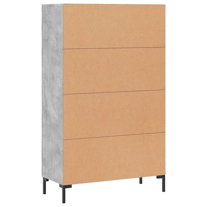 Buffet haut gris béton 69,5x31x115 cm bois d'ingénierie - Photo n°8