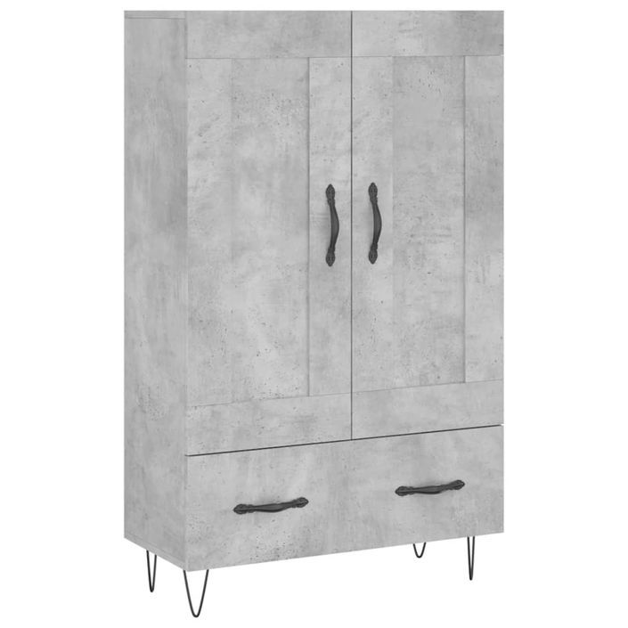 Buffet haut gris béton 69,5x31x115 cm bois d'ingénierie - Photo n°1