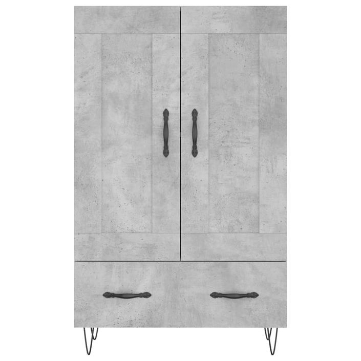 Buffet haut gris béton 69,5x31x115 cm bois d'ingénierie - Photo n°5