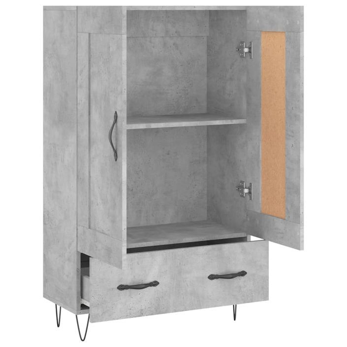 Buffet haut gris béton 69,5x31x115 cm bois d'ingénierie - Photo n°6