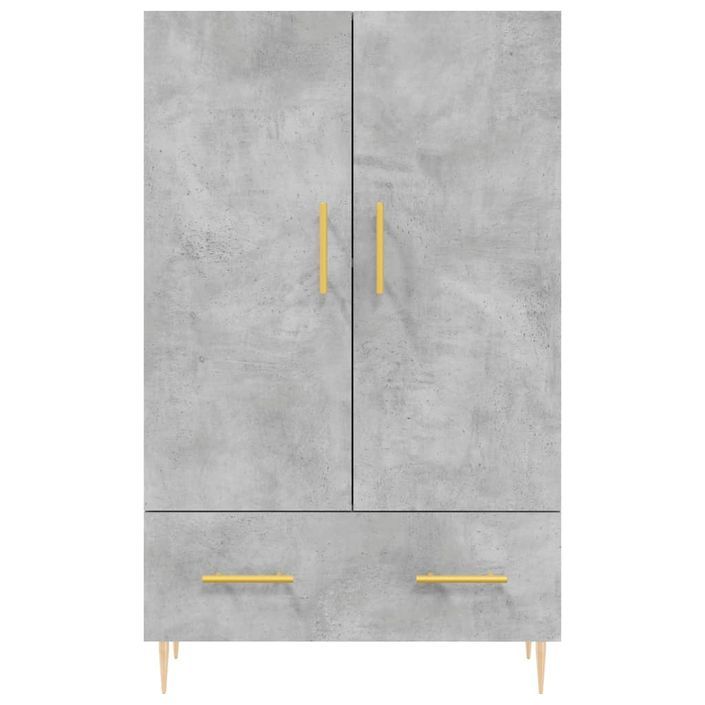 Buffet haut gris béton 69,5x31x115 cm bois d'ingénierie - Photo n°6