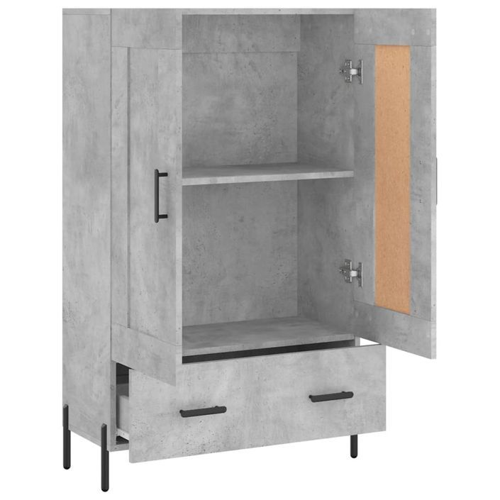 Buffet haut gris béton 69,5x31x115 cm bois d'ingénierie - Photo n°6