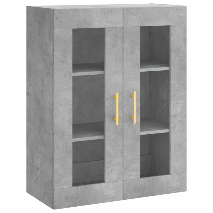 Buffet haut Gris béton 69,5x34x180 cm Bois d'ingénierie - Photo n°5