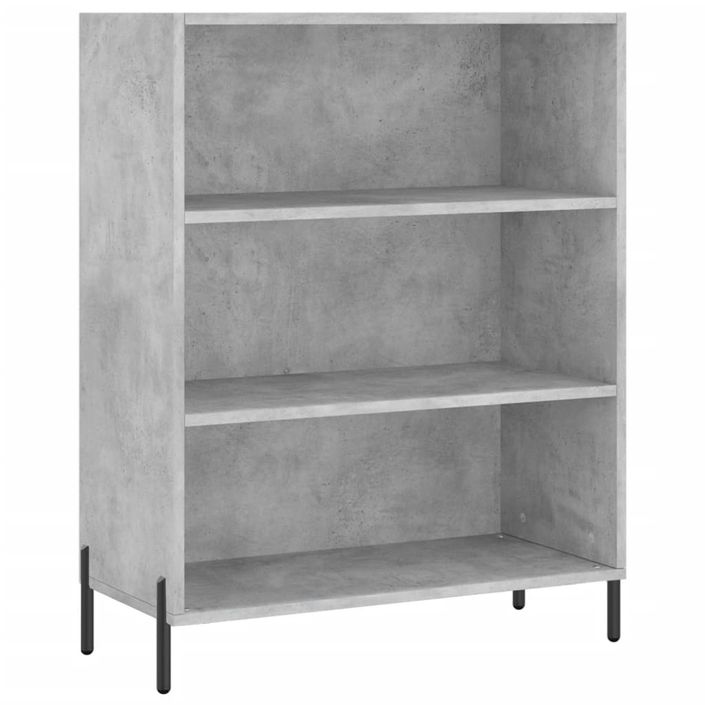 Buffet haut Gris béton 69,5x34x180 cm Bois d'ingénierie - Photo n°7