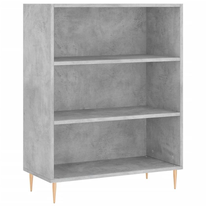 Buffet haut Gris béton 69,5x34x180 cm Bois d'ingénierie - Photo n°7