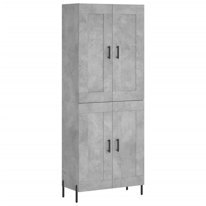 Buffet haut Gris béton 69,5x34x180 cm Bois d'ingénierie - Photo n°1