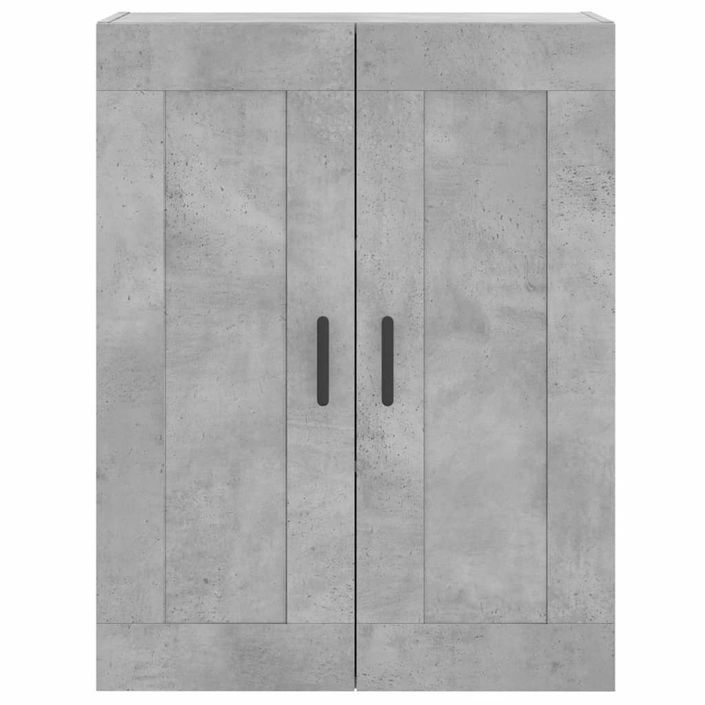 Buffet haut Gris béton 69,5x34x180 cm Bois d'ingénierie - Photo n°5