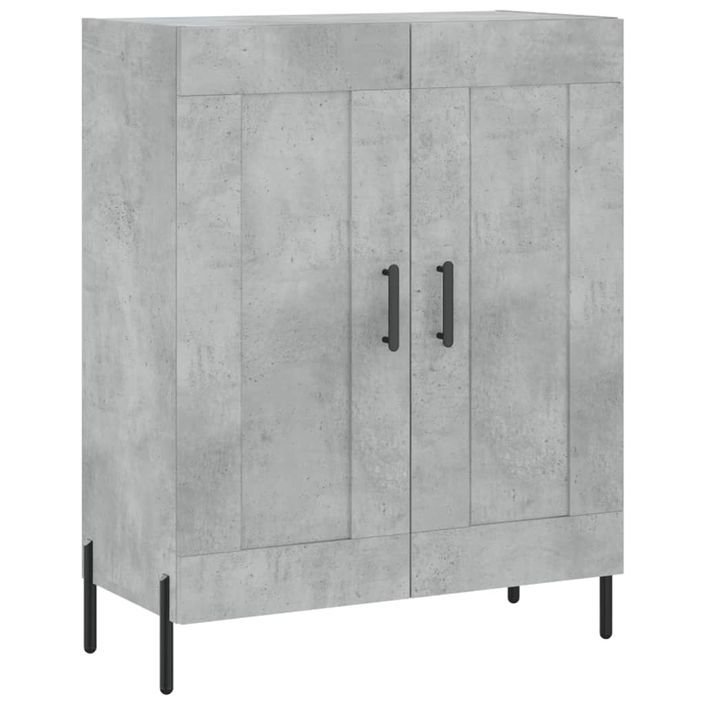 Buffet haut Gris béton 69,5x34x180 cm Bois d'ingénierie - Photo n°7