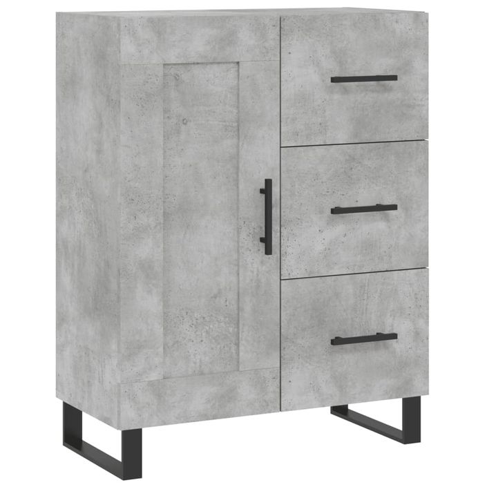 Buffet haut Gris béton 69,5x34x180 cm Bois d'ingénierie - Photo n°7