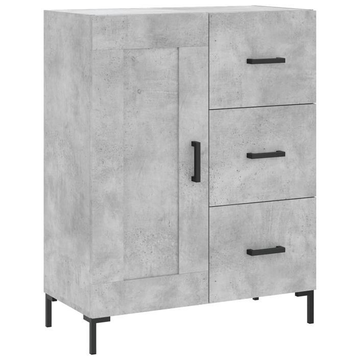 Buffet haut Gris béton 69,5x34x180 cm Bois d'ingénierie - Photo n°7