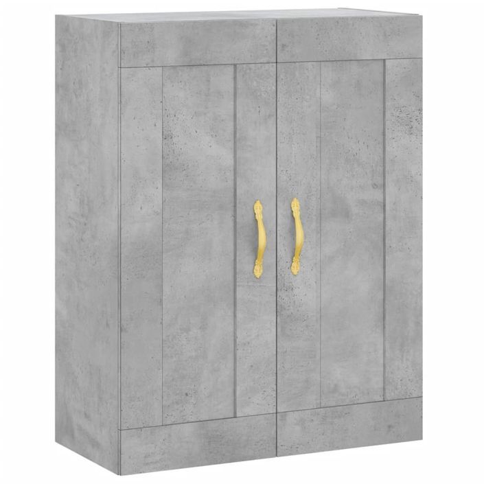 Buffet haut Gris béton 69,5x34x180 cm Bois d'ingénierie - Photo n°5