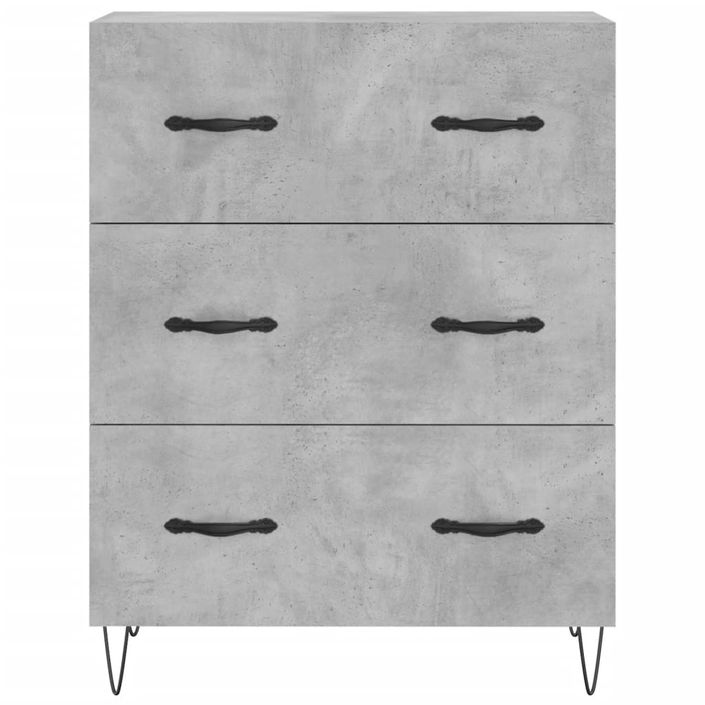 Buffet haut Gris béton 69,5x34x180 cm Bois d'ingénierie - Photo n°8